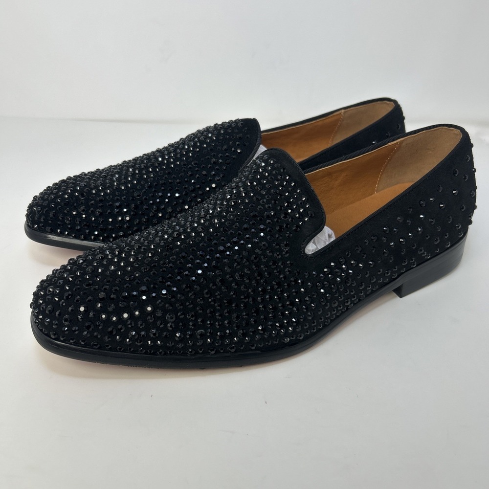 Erphpre Paul Men's Dress Loafers Sz 11 Black Rhinestone Studded NIB Wedding Prom